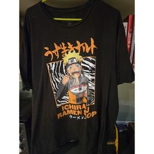 Ichiraku Ramen Shop Naruto Mens Black Short Sleeve T Shirt Size 3X Viz Media